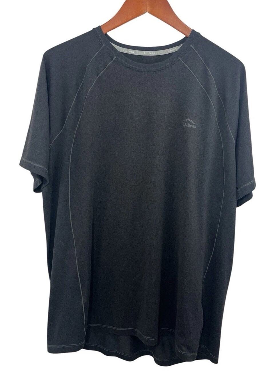 L.L. Bean Performance Mens Gray Short Sleeve Large Tall Tshirt 510209 Activewear